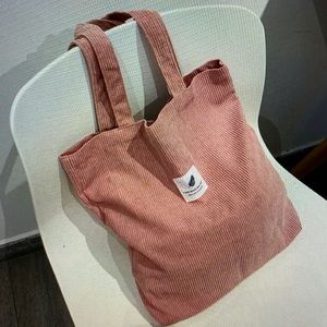 Corduroy Bag Womens Shoulder Bag Reusable